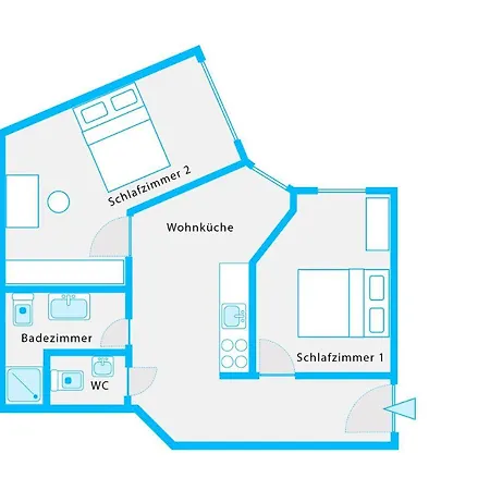 The Mierendorf Hinterhaus, 2 Bed Up To 4 People Berlim